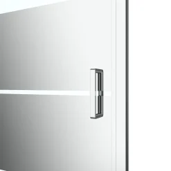 Porte de douche pivotante l.80 x H.195 cm, bandes miroir, profilés alu chrome, GoodHome Ledava