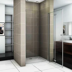 Porte De Douche Pivotante Et Pliante 80cm Verre Trempé Anticalcaire Hauteur 185cm