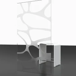 Porte de douche pivotante l.90 x H.192 cm, verre transparent, profilé noir, Schulte Zoé