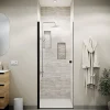 Porte de Douche Pivotante 70x180 cm en Verre Trempe 5 mm - Finition Noire - DARK ELEMENTARY