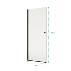 Porte de Douche Pivotante 70x180 cm en Verre Trempe 5 mm - Finition Noire - DARK ELEMENTARY