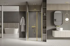 Porte de douche pivotante 90 cm doré CUBA GOLD