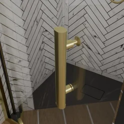 Porte de douche pivotante 90 cm cadre doré GOLDY