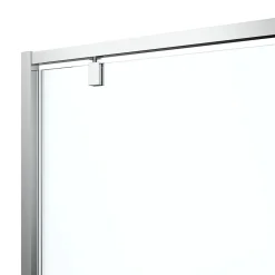 Porte de douche pivotante axe excentré l.80 cm x H.195 cm, verre transparent, profilés alu chrome, GoodHome Ledava