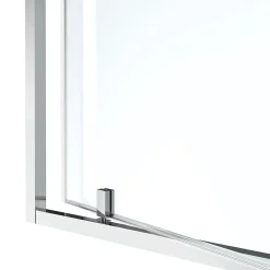 Porte de douche pivotante axe excentré l.80 cm x H.195 cm, verre transparent, profilés alu chrome, GoodHome Ledava