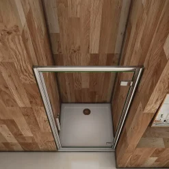 Porte de douche pivotante 100cm en 6mm verre trempé clair Porte de douche Hauteur 185cm, poignée inox, grandes charnières