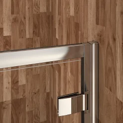 Porte de douche pivotante 100cm en 6mm verre trempé clair Porte de douche Hauteur 185cm, poignée inox, grandes charnières