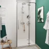 Porte de douche pivotante GoodHome Ezili transparent alu brossé 90 cm