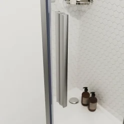 Porte de douche pivotante GoodHome Ezili transparent alu brossé 90 cm