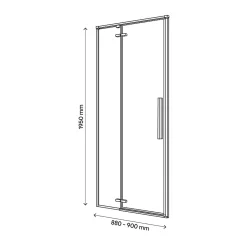 Porte de douche pivotante GoodHome Ezili transparent alu brossé 90 cm