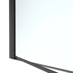 Porte de douche pivotante l.80 x H.195 cm, verre transparent, profilés alu noir, GoodHome Ledava