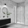 Porte De douche pivotante 120x185cm en 6mm verre anticalcaire porte de douche pliante avec un élément fixe
