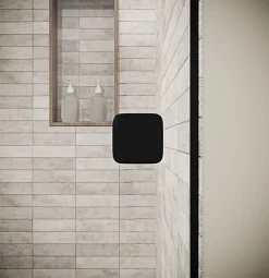 Porte de Douche pivotante 90x180 cm en Verre Trempe 5 mm - Finition Noire - DARK ELEMENTARY