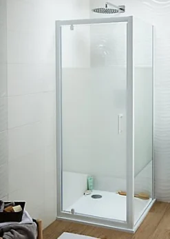 Porte de douche pivotante Cooke & Lewis Onega sérigraphié 80 cm