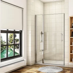 Porte De Douche Pivotante 120x187cm Porte De Douche Avec 1 élément Fixe En 6mm Verre Anticalcaire