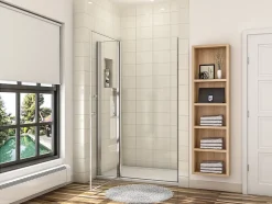 Porte De Douche Pivotante 120x187cm Porte De Douche Avec 1 élément Fixe En 6mm Verre Anticalcaire
