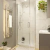Porte de douche pivotante l.70 x H.195 cm, verre transparent, profilés alu chrome, GoodHome Ledava