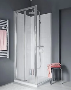 Porte de douche pliante Cooke & Lewis Onega transparent 80 cm