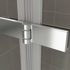 Porte de douche pliante EMMY H.195 largeur réglable 112 à 116 cm verre transparent - Saniverre
