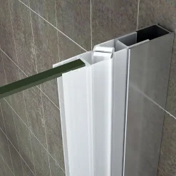 Porte de douche pliante MONA H.195 - largeur réglable de 84 à 88 cm verre transparent - Saniverre