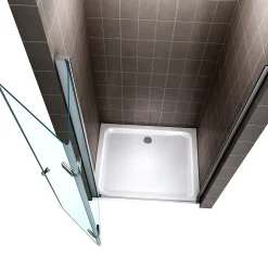 Porte de douche pliante MONA H.195 - largeur réglable de 76 à 80 cm verre transparent - Saniverre