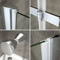 Porte de douche pliante MONA H.195 - largeur réglable de 76 à 80 cm verre transparent - Saniverre