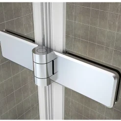 Porte de douche pliante MONA H.195 - largeur réglable de 76 à 80 cm verre transparent - Saniverre