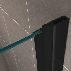 Porte de douche pliante MONABLACK H.195 largeur réglable 100 à 104 cm verre transparent - Saniverre
