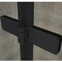 Porte de douche pliante MONABLACK H.195 largeur réglable 96 à 100 cm verre transparent - Saniverre
