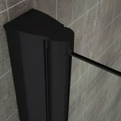 Porte de douche pliante MONABLACK H.195 largeur réglable 92 à 96 cm verre transparent - Saniverre