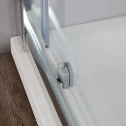 Porte de douche pour niche 130 cm verre clair réversible - new giada