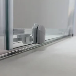 Porte de douche pour niche 130 cm verre clair réversible - new giada