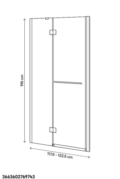 Porte de douche semi pivotante GoodHome Naya transparent 120 cm