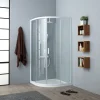 Porte De Douche Semi-Circulaire Avec Profilés Blancs 80X80 Cm - Venere