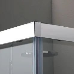 Porte De Douche 80X80 Transparente Portes Coulissantes Profilés Chromés - Giada