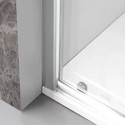 Porte De Douche 80X80 Transparente Portes Coulissantes Profilés Chromés - Giada