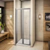 Porte de douche 100x185cm en verre trempé porte de douche pliante vers l'intérieur installation en niche
