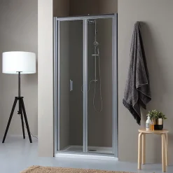 Porte-niche pour douche avec 2 portes à ouverture à livre de 85cm - soffio