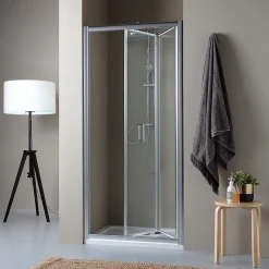 Porte-niche pour douche avec 2 portes à ouverture à livre de 85cm - soffio
