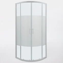 Portes de douche angle circulaire Cooke & Lewis Onega sérigraphié 80 x 80 cm