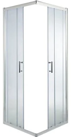 Portes de douche angle droit Cooke & Lewis Onega transparent 90 x 90 cm
