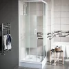 Portes de douche angle droit Cooke & Lewis Onega sérigraphié 70 x 70 cm
