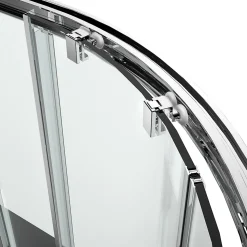 Portes de douche coulissantes accès d'angle quart de cercle l.80 x L.80 x H.195 cm, verre transparent, profilés alu chrome, GoodHome Ledava