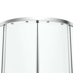 Portes de douche coulissantes accès d'angle quart de cercle l.80 x L.80 x H.195 cm, verre transparent, profilés alu chrome, GoodHome Ledava