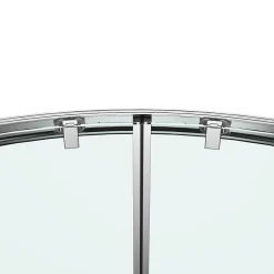 Portes de douche coulissantes accès d'angle quart de cercle l.80 x L.80 x H.195 cm, verre transparent, profilés alu chrome, GoodHome Ledava