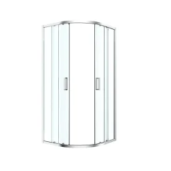 Portes de douche coulissantes accès d'angle quart de cercle l.90 x L.90 x H.195 cm, verre transparent, profilés alu chrome, GoodHome Ledava