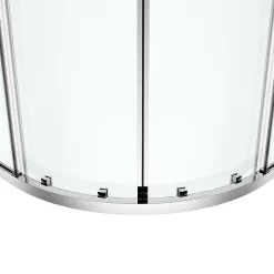 Portes de douche coulissantes accès d'angle quart de cercle l.90 x L.90 x H.195 cm, verre transparent, profilés alu chrome, GoodHome Ledava