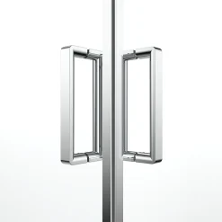 Portes de douche coulissantes accès d'angle l.90 x L.90 x H.195 cm, verre transparent, profilés alu chrome, GoodHome Ledava