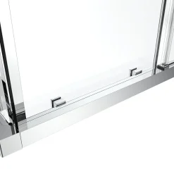 Portes de douche coulissantes accès d'angle l.90 x L.90 x H.195 cm, verre transparent, profilés alu chrome, GoodHome Ledava