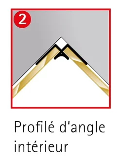 Profilé d'angle intérieur H.255 x 2,3 cm, aluminium, noir mat, Schulte Deco Design